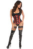 Shop Daisy Corsets Lingerie & Outerwear Corsetry-Top Drawer Red Metallic PVC & Fishnet Steel Boned UnderBust Corset