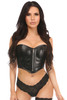 Shop Daisy Corsets Lingerie & Outerwear Corsetry-Top Drawer Black Faux Leather Bustier Top With Zipper