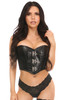 Shop Daisy Corsets Lingerie & Outerwear Corsetry-Top Drawer Black Faux Leather Bustier Top With Clasp