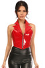 Shop Daisy Corsets Lingerie & Outerwear Corsetry-Top Drawer Red Patent Steel Boned Collared Bustier Top