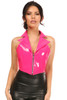 Shop Daisy Corsets Lingerie & Outerwear Corsetry-Top Drawer Hot Pink Patent Steel Boned Collared Bustier Top