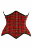 Shop Daisy Corsets Lingerie & Outerwear Corsetry-Top Drawer Red Plaid Double Steel Boned Curvy Cut Waist Cincher Corset