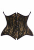 Shop Daisy Corsets Lingerie & Outerwear Corsetry-Top Drawer Beige With Black Lace Double Steel Boned Curvy Cut Waist Cincher Corset