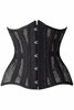 Shop Daisy Corsets Lingerie & Outerwear Corsetry-Top Drawer Black Fishnet Double Steel Boned Curvy Cut Waist Cincher Corset