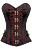 Shop Daisy Corsets Lingerie & Outerwear Corsetry-Top Drawer Black/Red Swirl Brocade Steel Boned OverBust Corset With Buckles