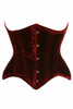 Shop Daisy Corsets Lingerie & Outerwear Corsetry-Top Drawer Dark Red Crushed Velvet Double Steel Boned Curvy Cut Waist Cincher Corset