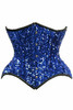 Shop Daisy Corsets Lingerie & Outerwear Corsetry-Top Drawer Blue Sequin Curvy Cut Waist Cincher Corset