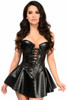 Shop Daisy Corsets Lingerie & Outerwear Corsetry-Top Drawer Black Faux Leather Steel Boned Corset Dress