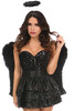 Shop Daisy Corsets Lingerie & Outerwear Corsetry-Top Drawer 4-Piece Sequin Dark Angel Corset Costume