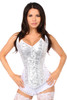 Shop Daisy Corsets Lingerie & Outerwear Corsetry-Top Drawer White/Silver Sequin Pointed Top Steel Boned Corset