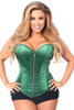 Shop Daisy Corsets Lingerie & Outerwear Corsetry-Top Drawer Dark Green Satin Steel Boned Corset