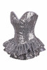 Shop Daisy Corsets Lingerie & Outerwear Corsetry-Top Drawer Silver Sequin Steel Boned Mini Corset Dress