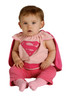 Infant Girl's Pink Supergirl Bib With Cape Bunting Baby Costume