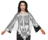 Women's Skeleton Lace Poncho Adult Costume
