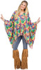 Women's Poncho Tie-Dye Hippie Adult Costume