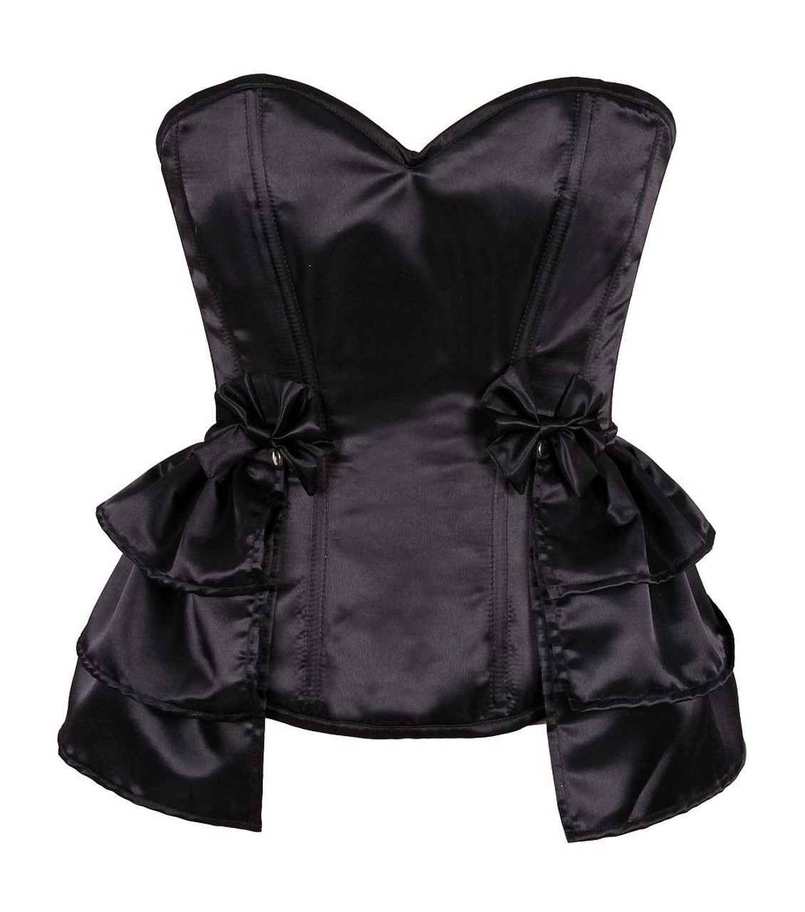 Lavish Black Satin Corset Romper 