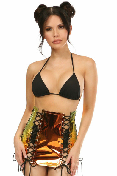 Shop Daisy Corsets Lingerie & Outerwear Corsetry-Sunset Holo Lace-Up Skirt