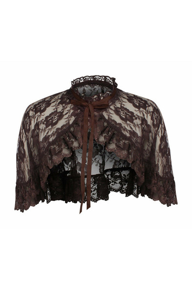 Shop Daisy Corsets Lingerie & Outerwear Corsetry-Brown Lace Cape