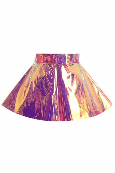 Shop Daisy Corsets Lingerie & Outerwear Corsetry-Rainbow Gold Holo Skater Skirt
