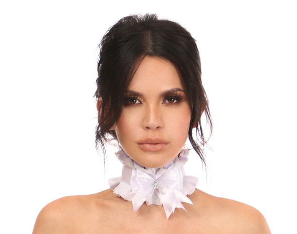 Shop Daisy Corsets Lingerie & Outerwear Corsetry-White/White Lace Choker