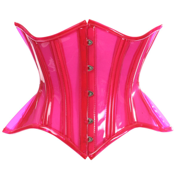 Shop Daisy Corsets Lingerie & Outerwear Corsetry-Lavish Pink Clear Curvy UnderBust Waist Cincher Corset