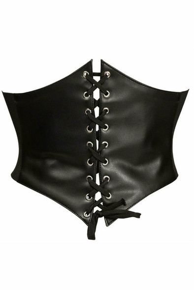 Shop Daisy Corsets Lingerie & Outerwear Corsetry-Lavish Black Faux Leather Corset Belt Cincher