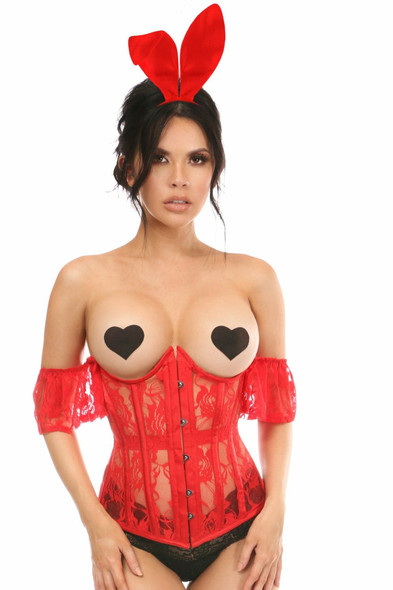 Shop Daisy Corsets Lingerie & Outerwear Corsetry-Lavish 3-Piece Sexy Red Bunny Corset Costume