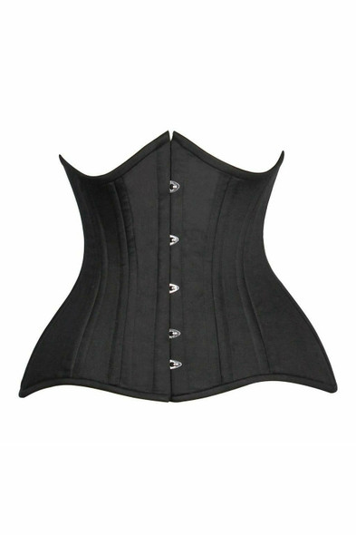 Shop Daisy Corsets Lingerie & Outerwear Corsetry-Top Drawer Curvy Black Cotton Double Steel Boned UnderBust Waist Cincher Corset