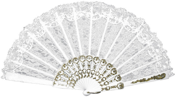 Women's 9" Lace Fan Adult White