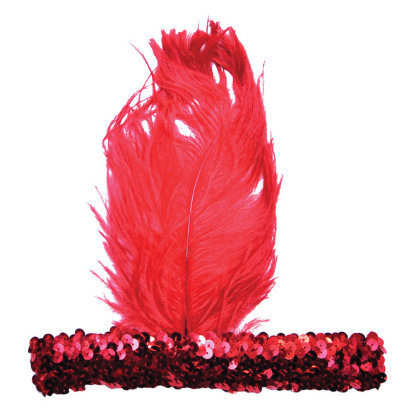 Women's 20's Flapper Headband Adult Red