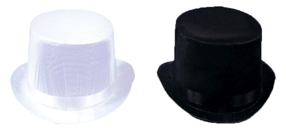 Men's Top Hat Trans Silk Black Adult Black Large (23" C)