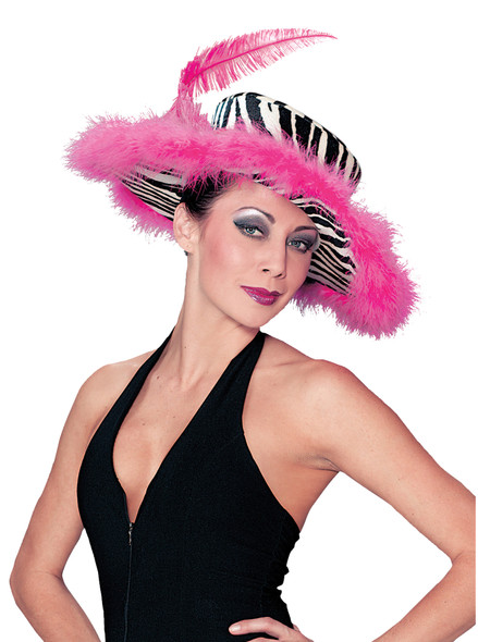 Zebra Pink Hat Adult