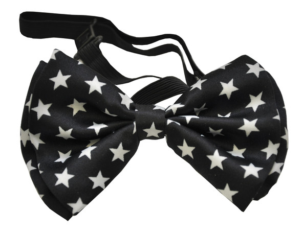 Bow-Tie Black With White Stars Adult