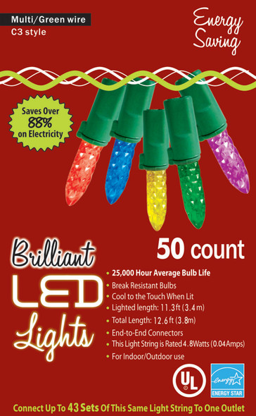 50-Count C3 Holiday Lights Multi