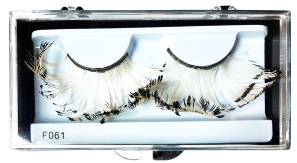 Women's Eyelashes Feather-White/Black