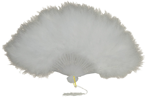 Women's Marabou Feather Fan White