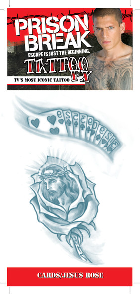 Prison Break Jesus Rose Cards Tattoos Adult