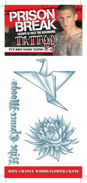 Prison Break Woods Flower Crane Tattoos Adult
