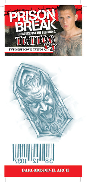 Prison Break Barcode Devilarch Tattoos Adult