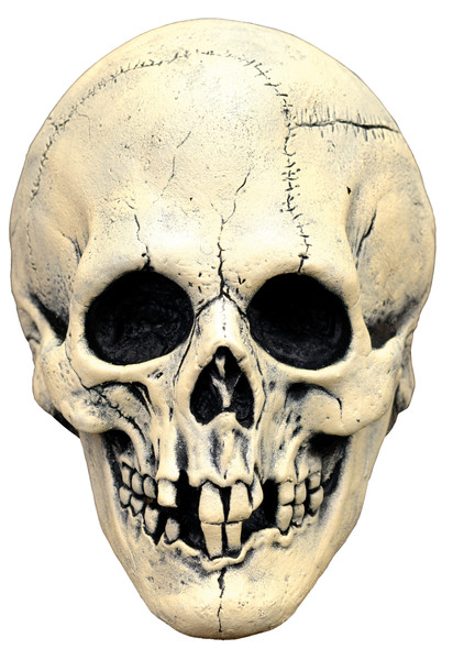 Men's White Night Owl Skull Latex Mask