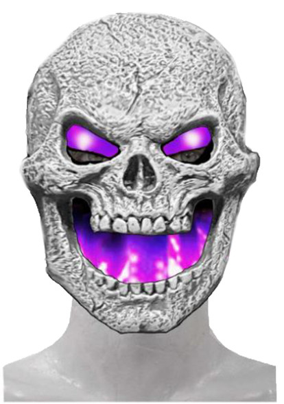 Men's Flame Fiend Flaming Skull Mask Purple