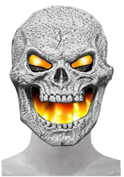 Men's Flame Fiend Flaming Skull Mask Yellow