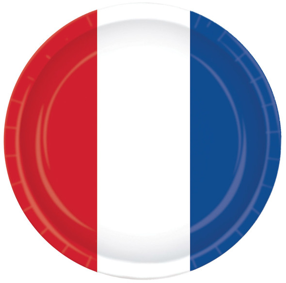 9" Red White Blue Plates-Pack Of 8
