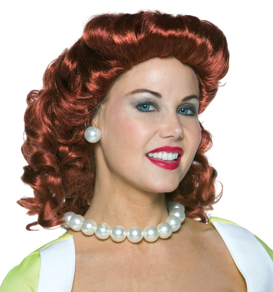 Women's Wig Vintage Housewife Red