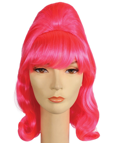 Women's Wig Beehive Pageboy Hot Pink