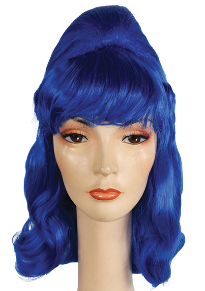 Women's Wig Beehive Pageboy Royal Blue