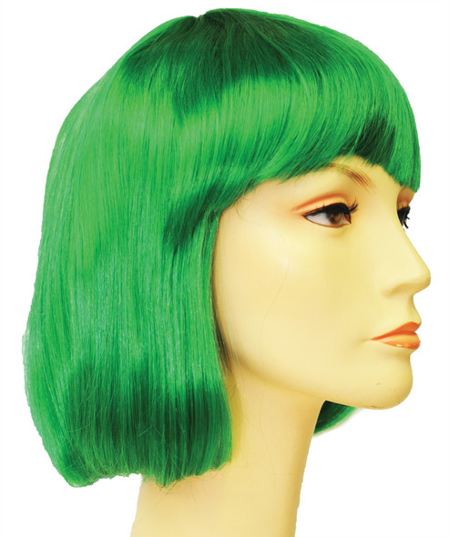 Women's Wig China Doll Bright Dark Green