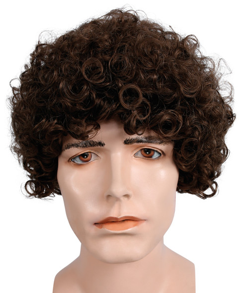 Men's Wig Style 100 Curly Light Chestnut Brown 8