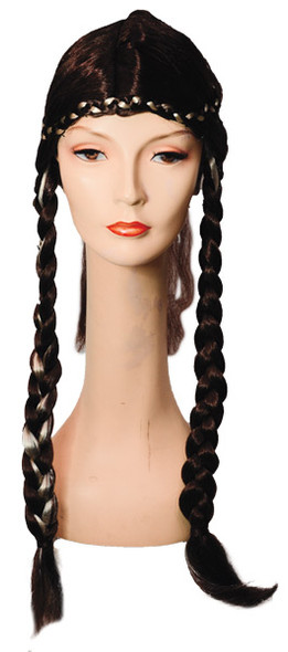 Women's Wig Braided Long With Braid Crown Brown
