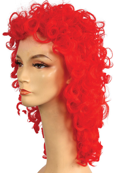Women's Wig Clown Disco Wavy Red